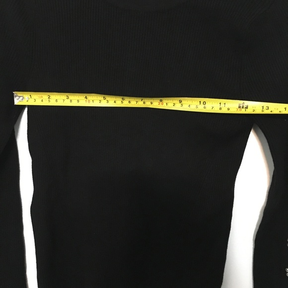 ZARA Sweater | Women's Black with Silver Hook and Eye Sleeve detail Size M - Picture 9 of 9